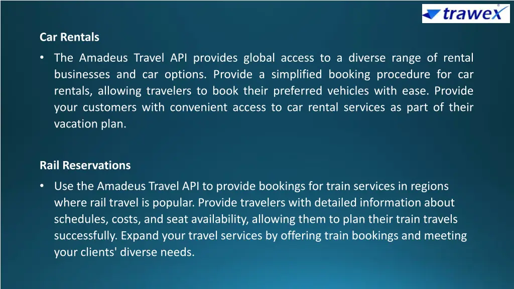 car rentals the amadeus travel api provides