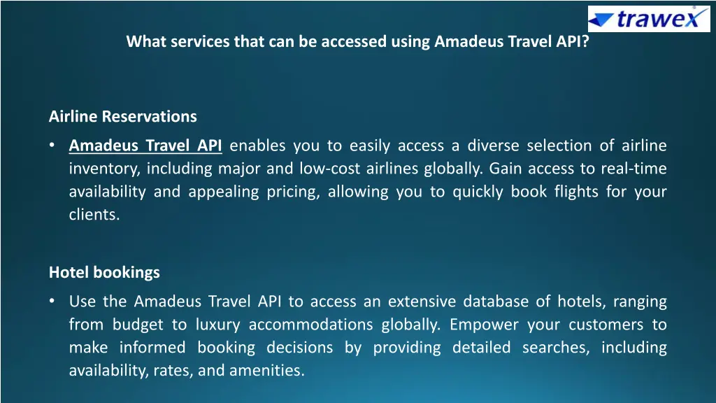 what services that can be accessed using amadeus