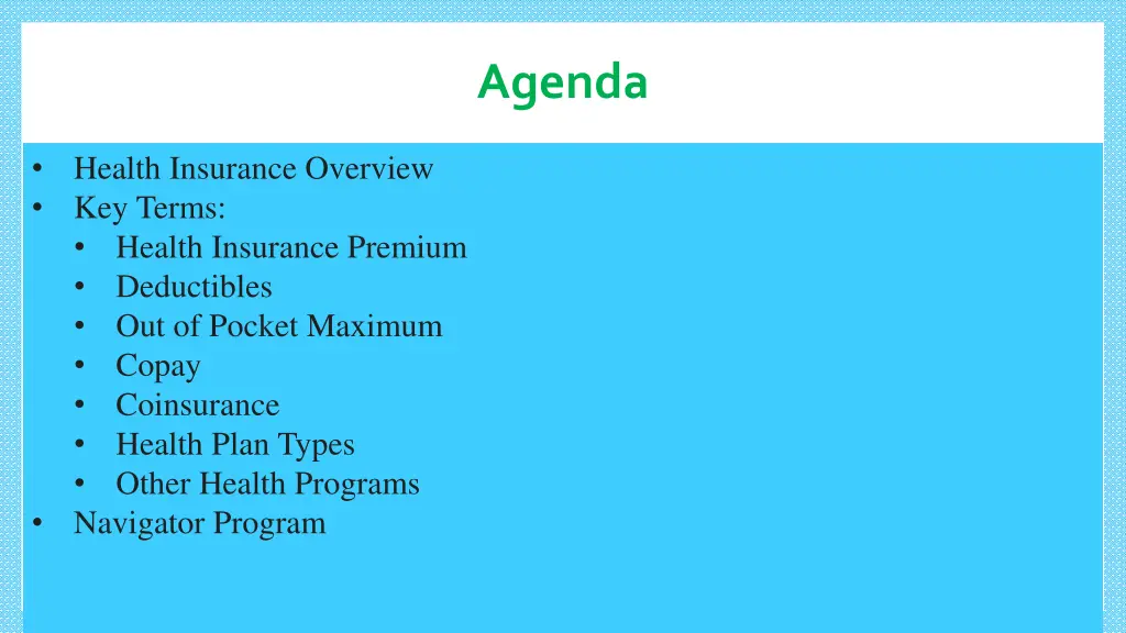 agenda