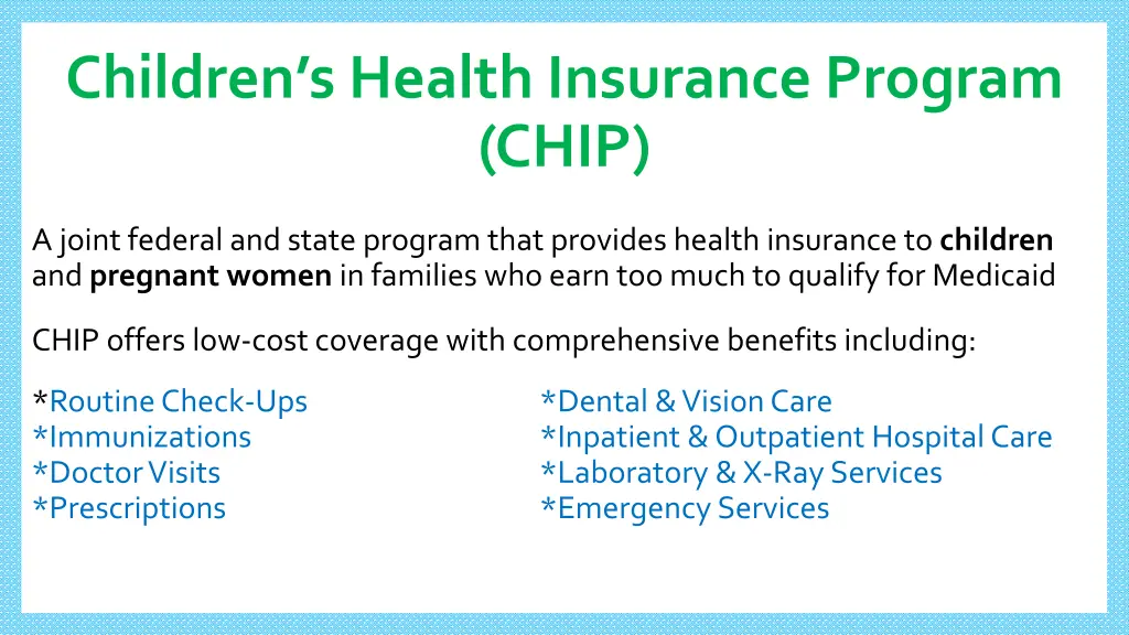 children s health insurance program chip