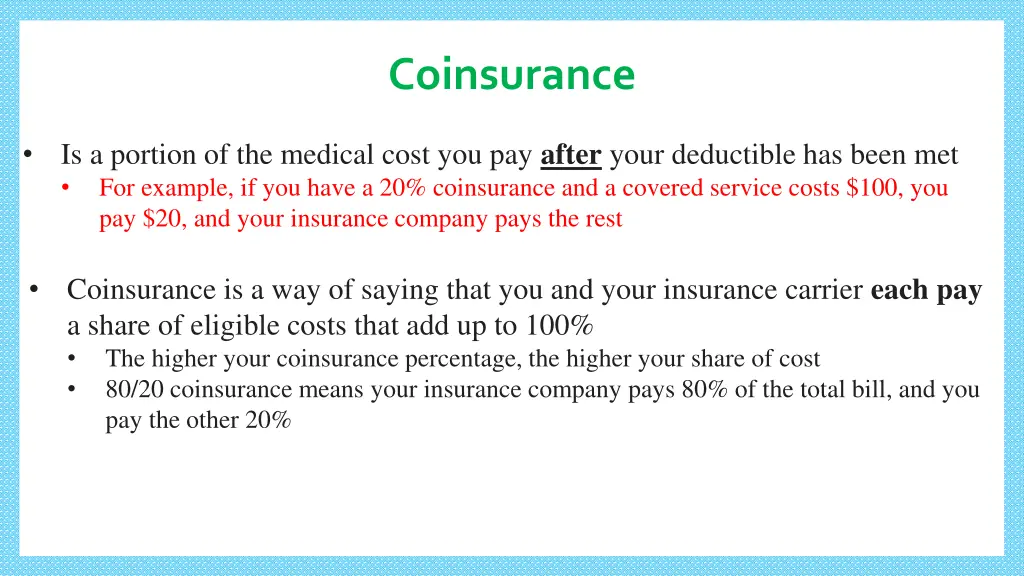 coinsurance