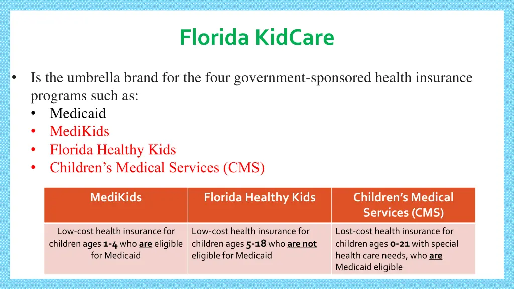 florida kidcare