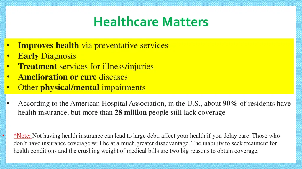 healthcare matters