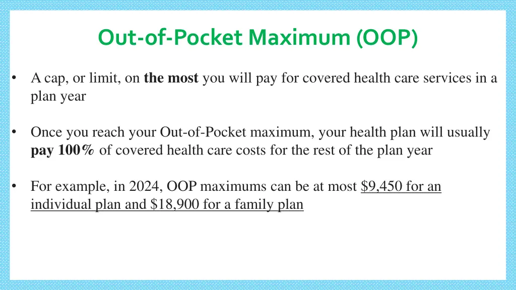 out of pocket maximum oop