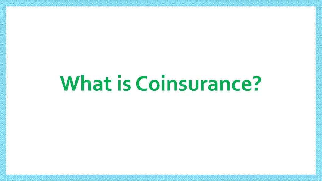 what is coinsurance