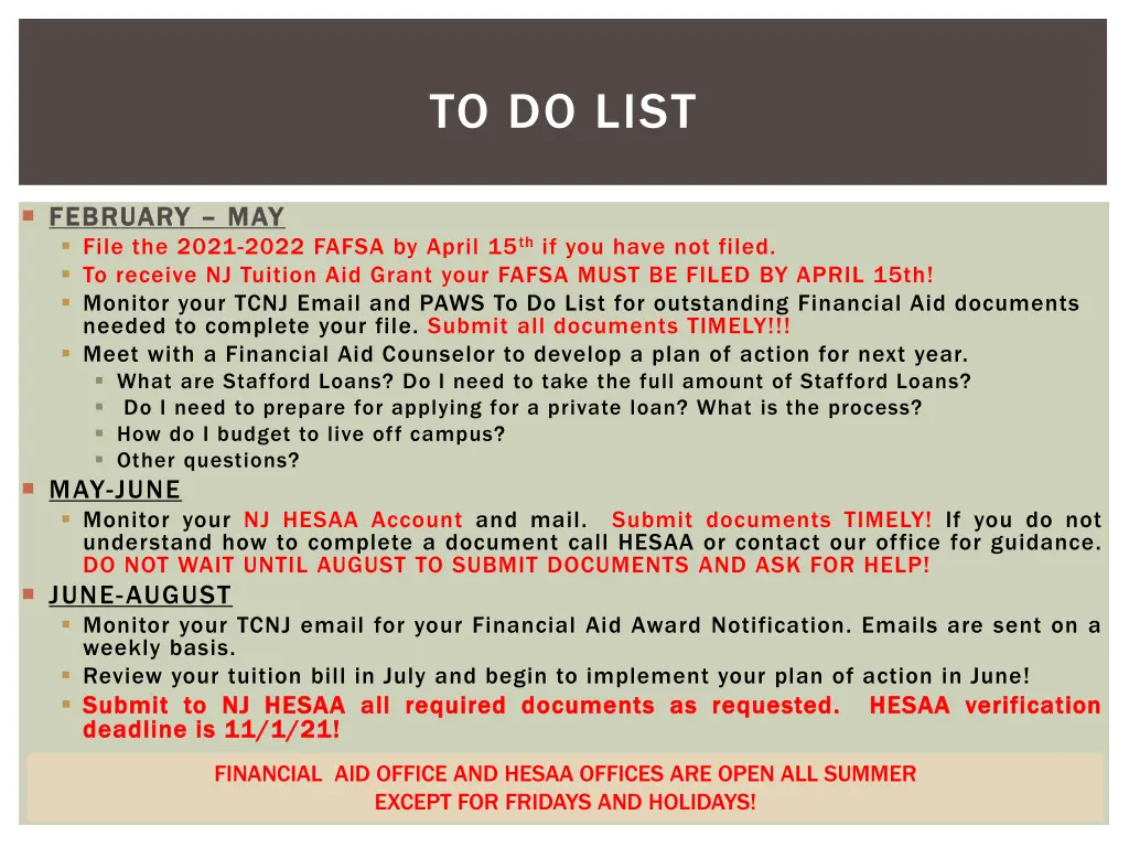 to do list