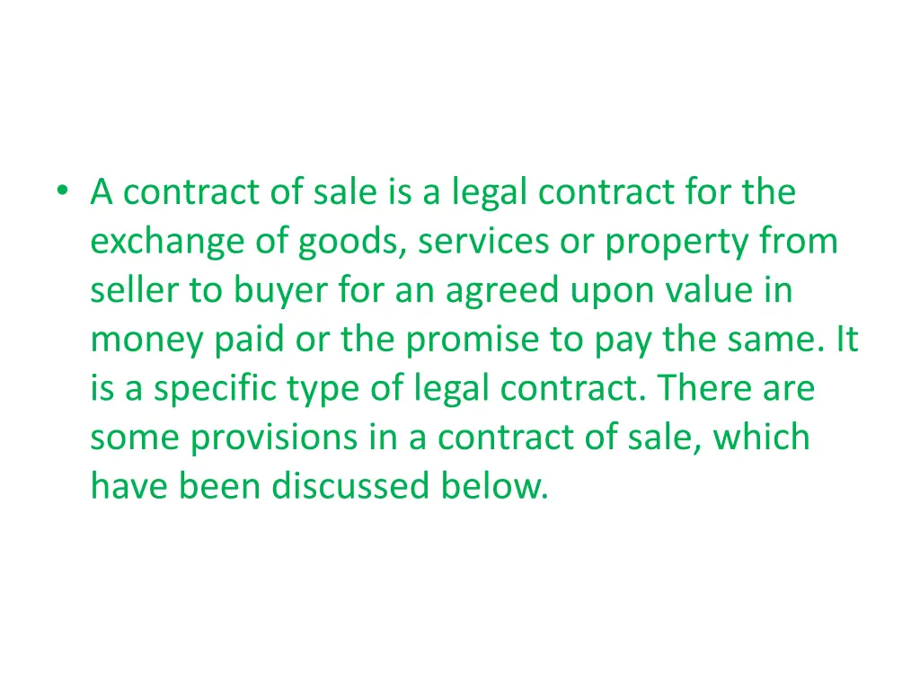 a contract of sale is a legal contract