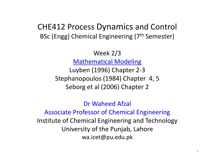 che412 process dynamics and control bsc engg
