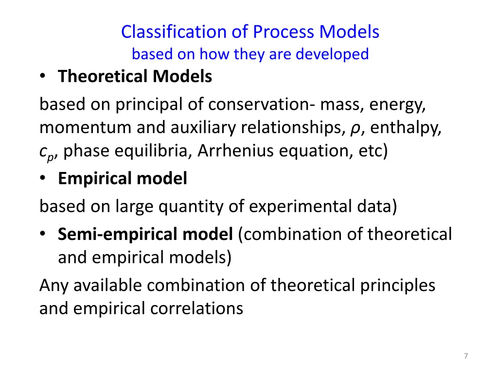 classification of process models based