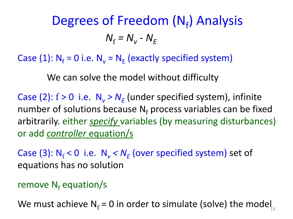 degrees of freedom n f analysis
