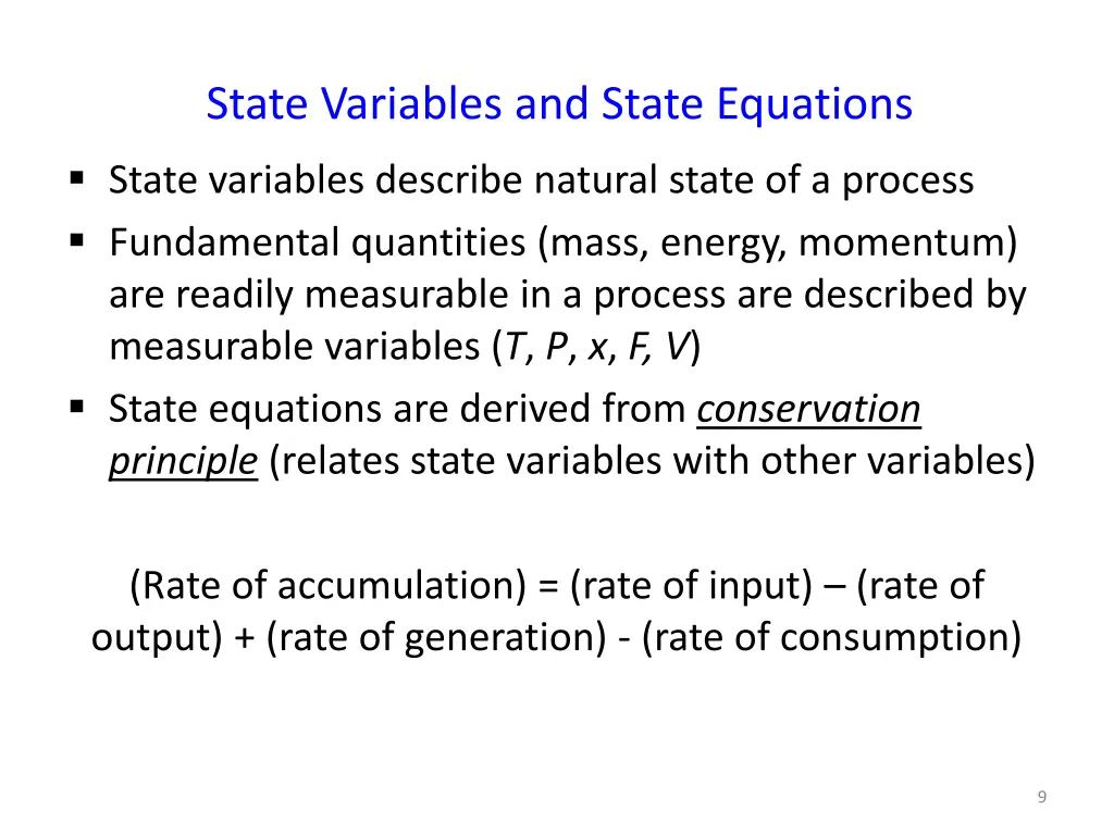 state variables and state equations