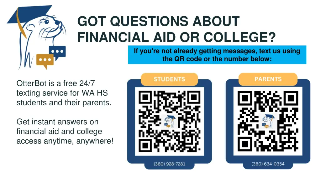 got questions about financial aid or college