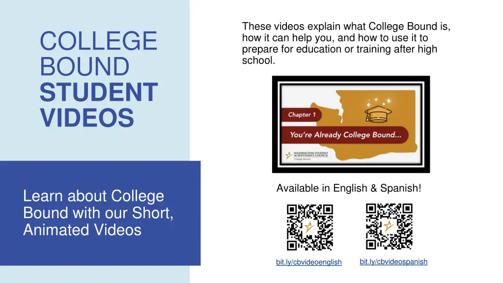 these videos explain what college bound