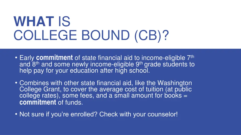 what is college bound cb