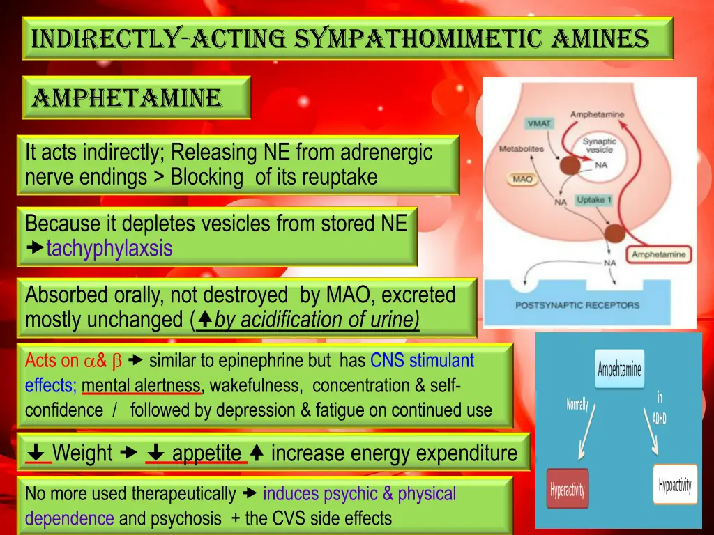 indirectly acting sympathomimetic amines