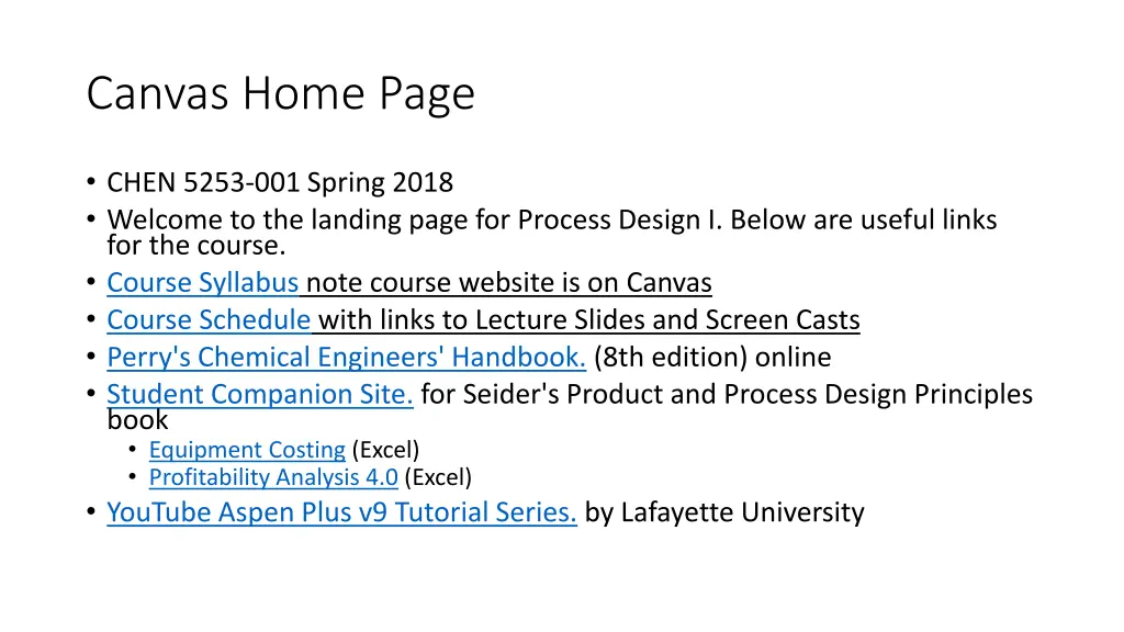 canvas home page