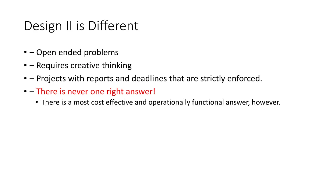 design ii is different