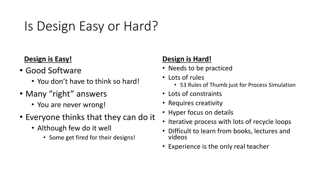 is design easy or hard