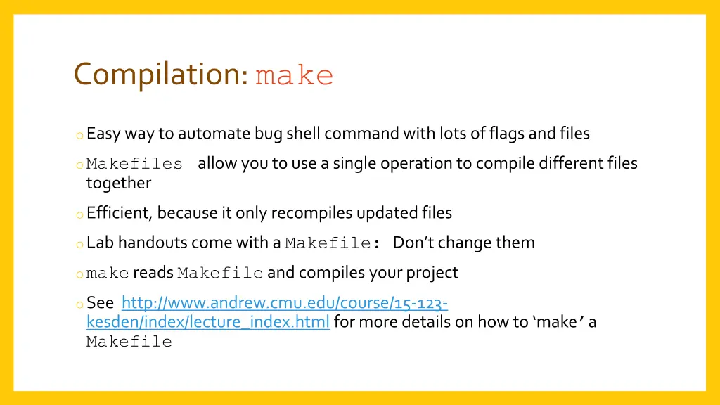 compilation make