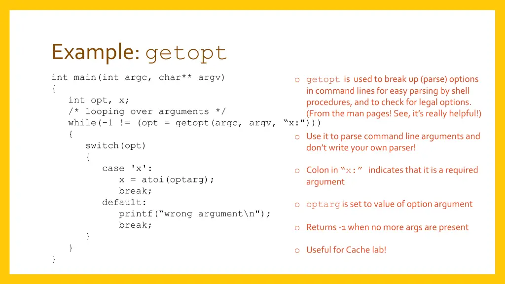 example getopt