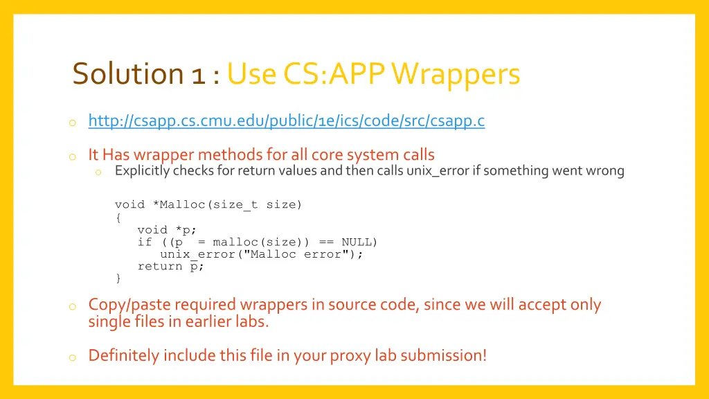 solution 1 use cs app wrappers
