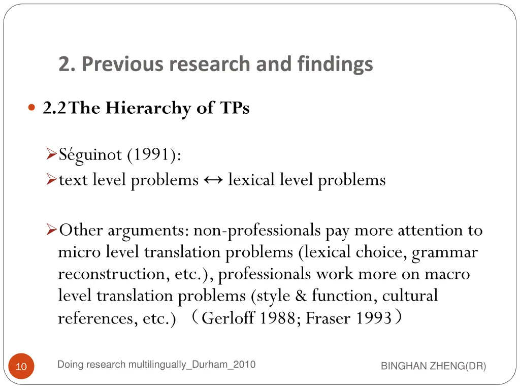 2 previous research and findings 3