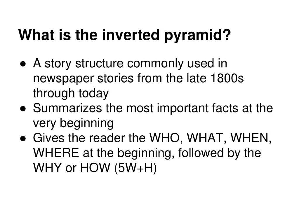 what is the inverted pyramid