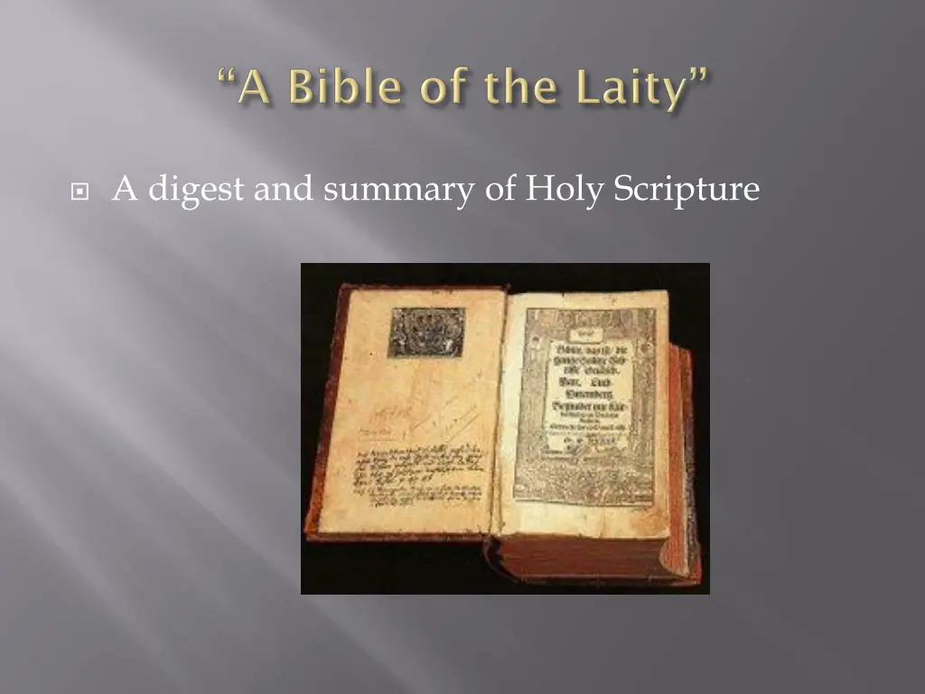 a digest and summary of holy scripture