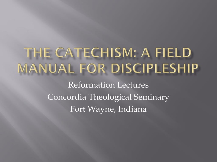 reformation lectures concordia theological