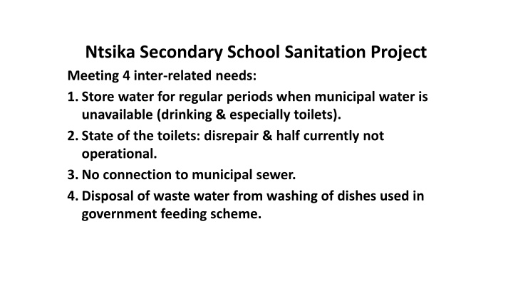 ntsika secondary school sanitation project