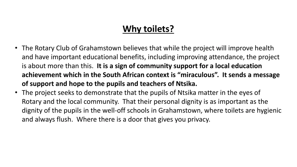 why toilets