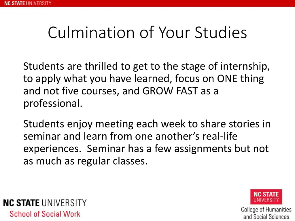 culmination of your studies