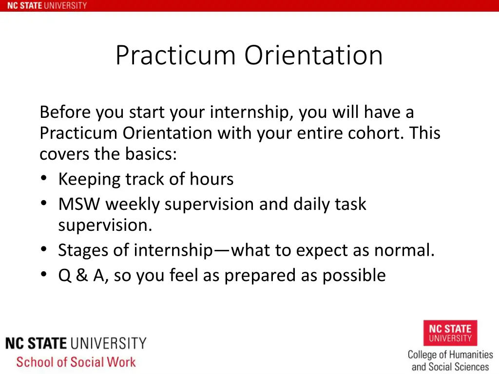 practicum orientation