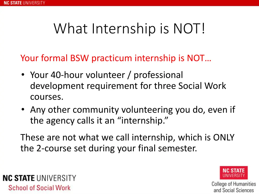 what internship is not