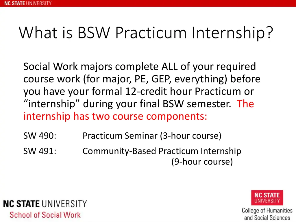 what is bsw practicum internship