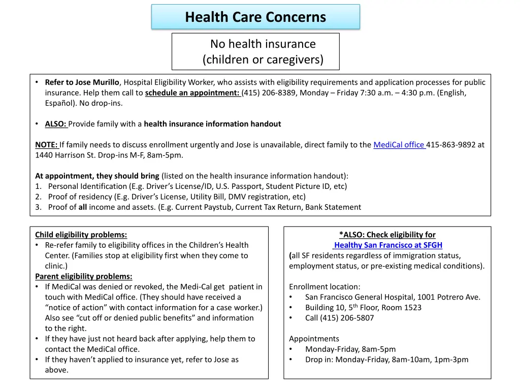 health care concerns
