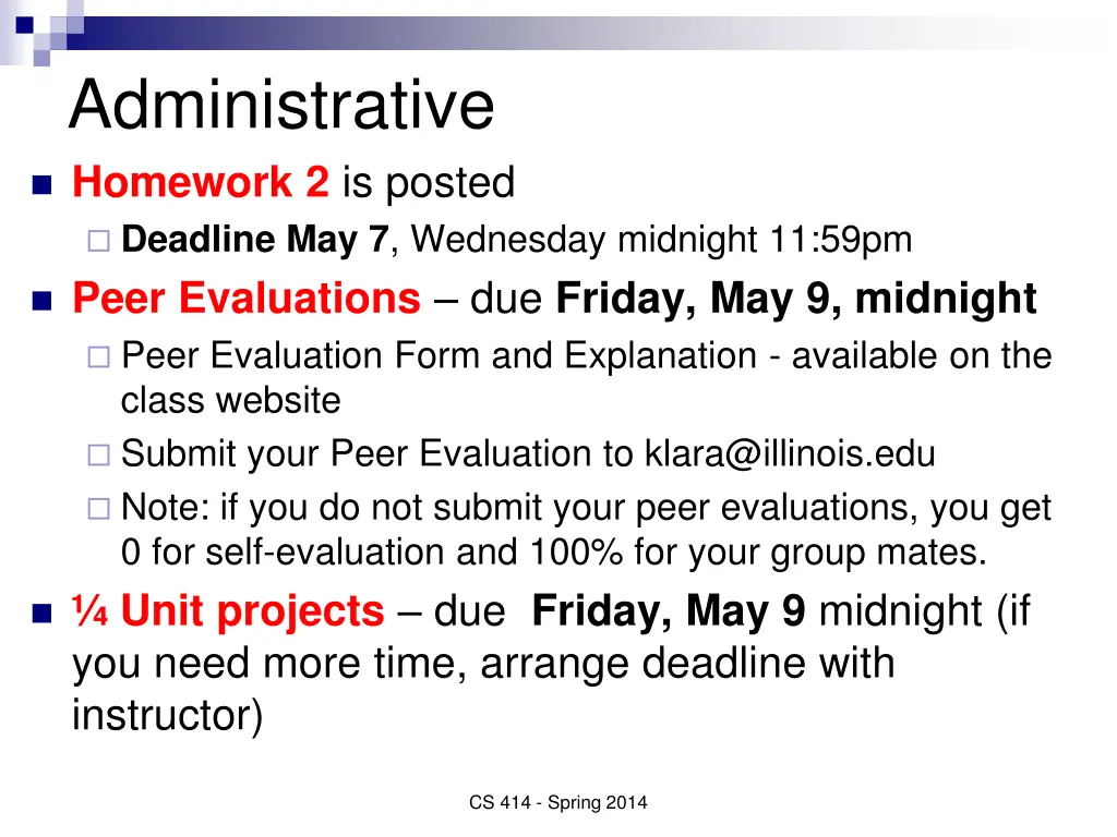 administrative homework 2 is posted deadline