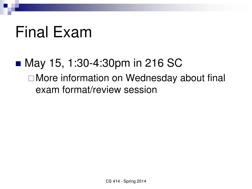 final exam