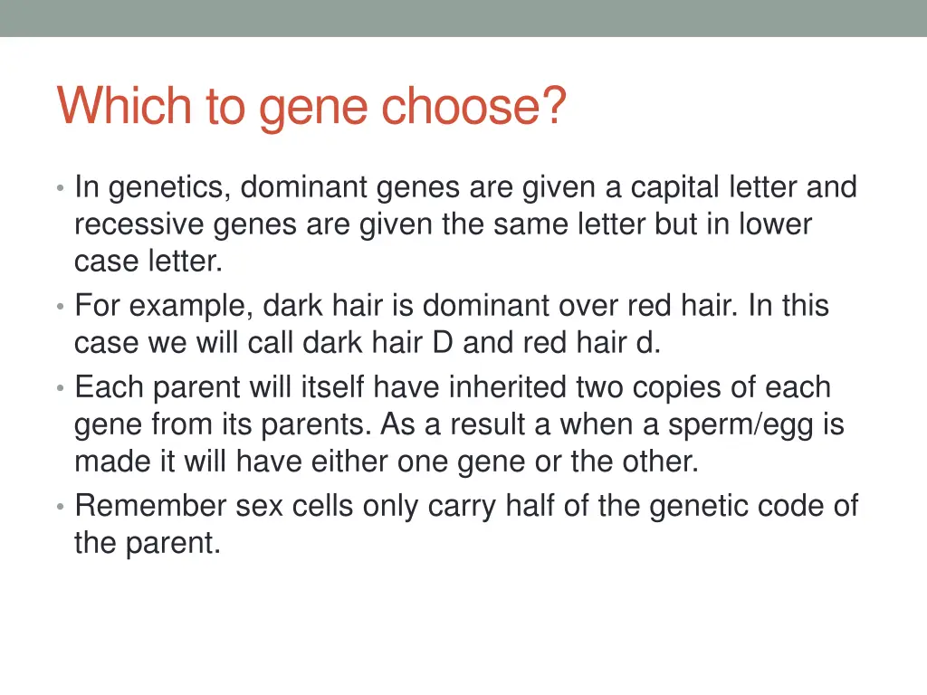 which to gene choose 1
