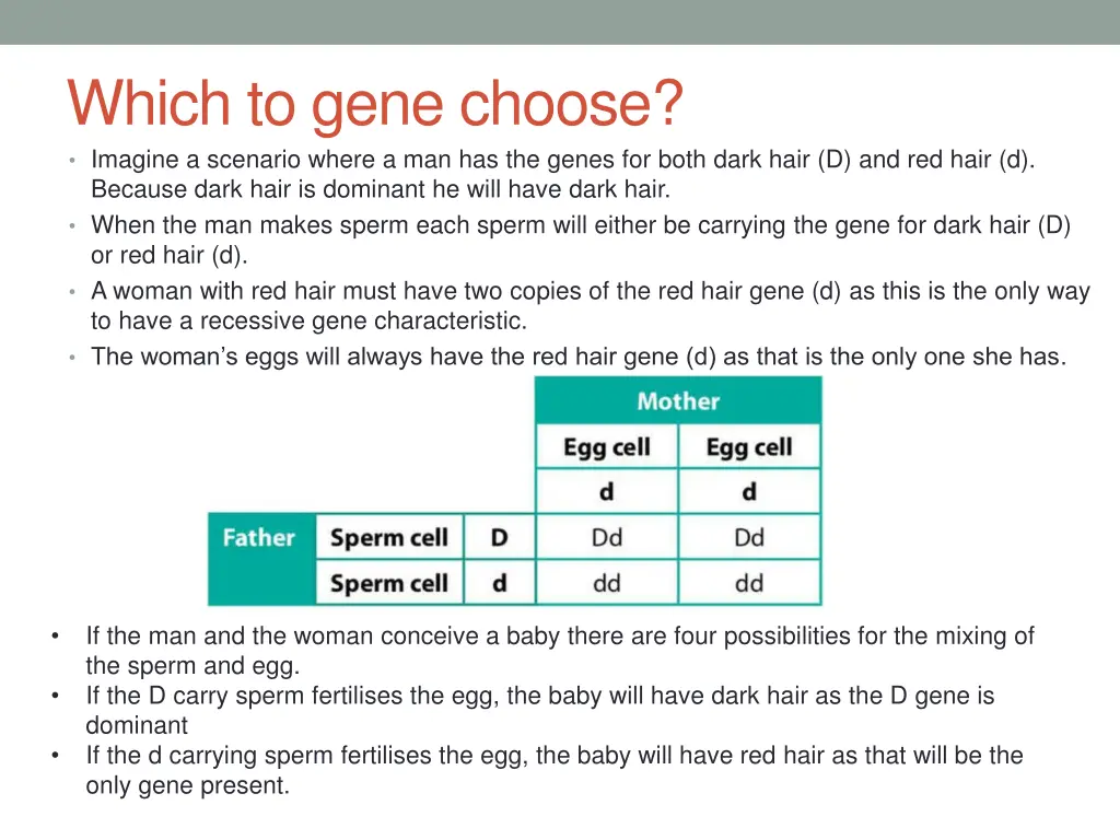 which to gene choose imagine a scenario where
