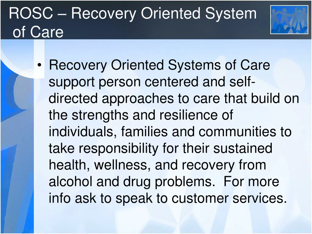 rosc recovery oriented system of care