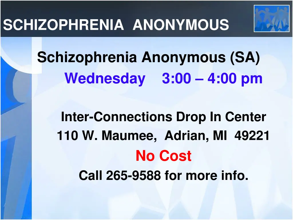 schizophrenia anonymous