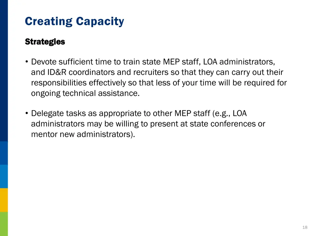 creating capacity