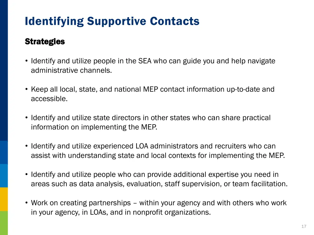 identifying supportive contacts