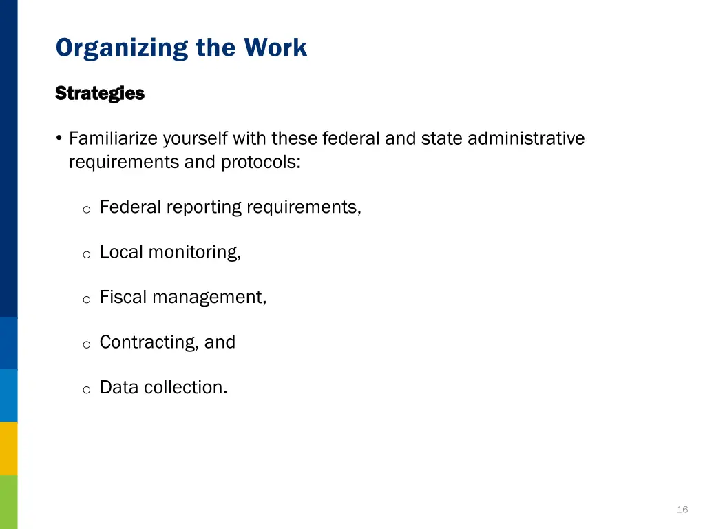 organizing the work 2