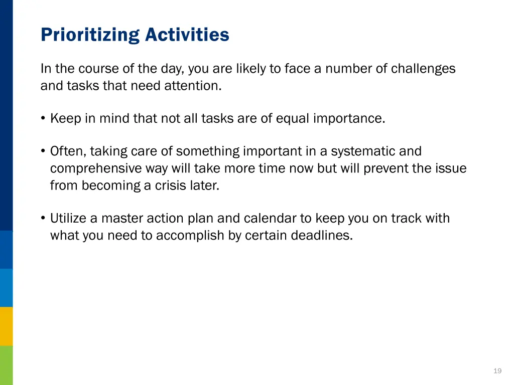 prioritizing activities