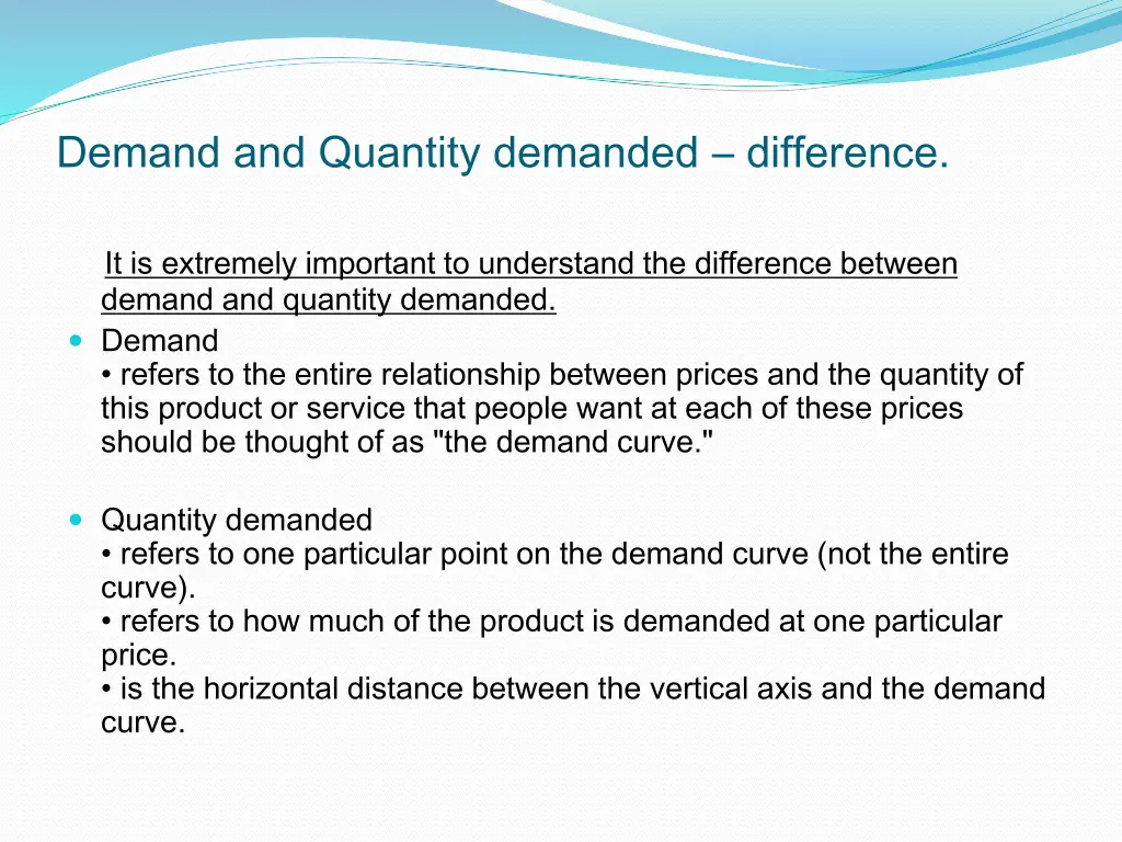 demand and quantity demanded difference