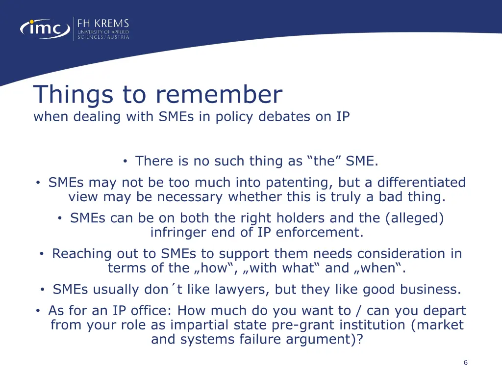 things to remember when dealing with smes