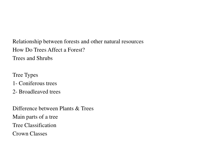 relationship between forests and other natural