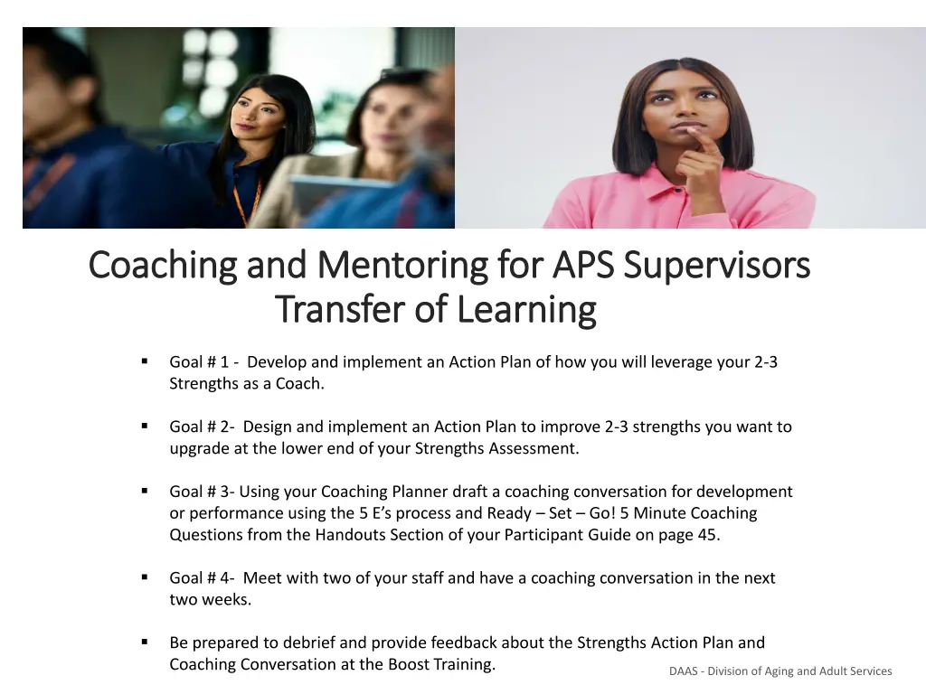 coaching and mentoring for aps supervisors
